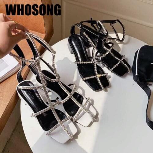 Women Gladiator Sandalias Woman Shoes Girls Rhinestone Heels Ladies Room Sandals Female Brand Casual Shoes Zapatos De Mujer New
