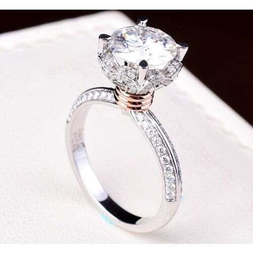 Bud High Ring Support Women 925 Sterling Silver Luxury Exquisite Engagement Wedding Anniversary Party Gift Diamond Fine Jewelry