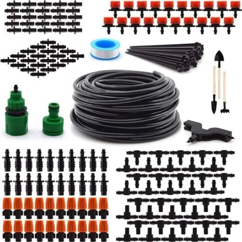 168Pcs DIY Automatic Drip Irrigation System Garden Watering Hose Micro Drip Watering Kits with Adjustable Drippers