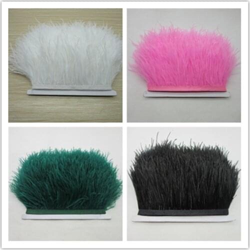 2017 hot! Sell high-quality white ostrich feather cloth belt, 10 meters a lot /8-11cm wide,DIY jewelry clothing accessories