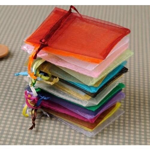 25/50pcs Organza Bag Jewelry Packaging Bags Wedding Decoration Party Candy Organza Gift Bags Gauze Element Tulle Pouches 50