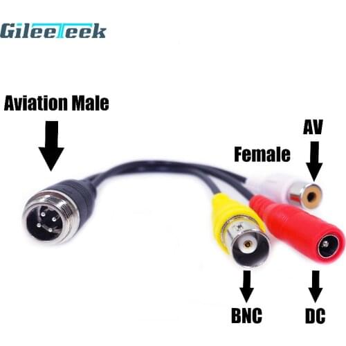 4 pin Aviation Cable Conector to BNC RCA Audio Video 12v Output Adaptor Cable for CCTV Camera Cable FREE SHIPPING