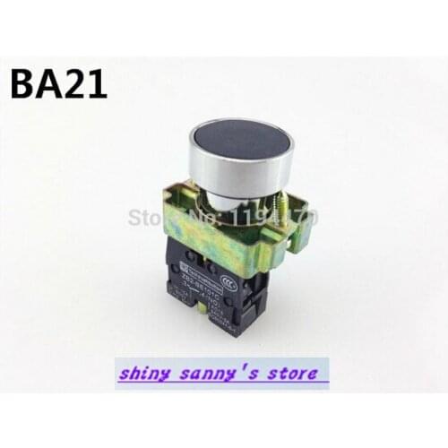 4Pcs/Lot BA21 XB2-BA21 Black Self-reset Momentary Flush Pushbutton 1 N/O Flat Push Button Switch Brand New