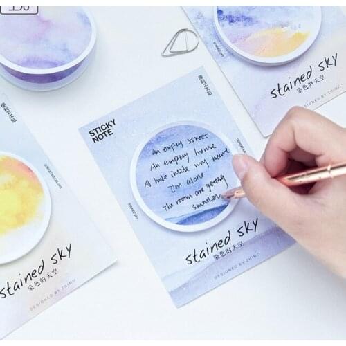 4pcs Living paste stained sky Self adhesive the 4 are made Memo Pad
