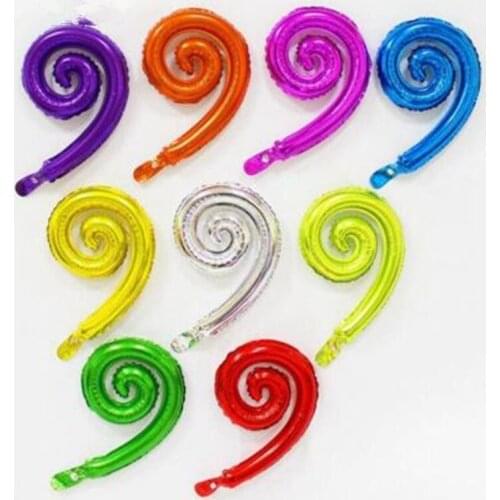 50pcs Kurly Spiral Wave Foil Balloon Birthday Wedding Party Modeling Decoration Supplies Balloons Kids Toy Curve Air Ball Globos