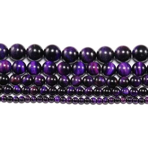 4 6 mm AAA Natural Stone Purple Tiger Eye Agat Round Beads Loose Spacer Bead For Jewelry Making DIY Accessories Bracelet