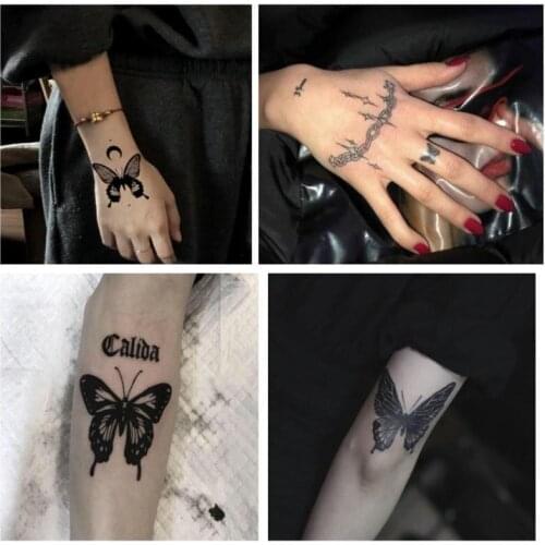 Butterfly Flame Moon Heart Women Girls Sexy Temporary Tattoo Stickers Waterproof Fake Tatoos Body Arm Chest Art Ins Hot 20Pcs