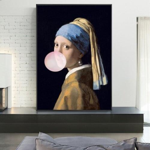 The Girl With A Pearl Earring Famous Art Canvas Paintings Reproductions Girl With balloon Canvas Art Pictures Wall Decoration