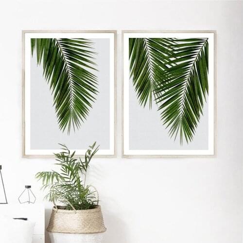 Home Decor Scandinavian Style Green Plants Poster Green Leaves Decorative Picture Modern Wall Art Paintings for Living Room