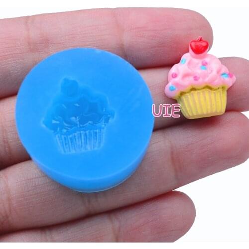 GYL309U 16.4mm x 17.2mm Muffin Cupcake Silicone Mold Fondant Cake Decoration Candy Resin Clay Earrings Necklace Craft Soap