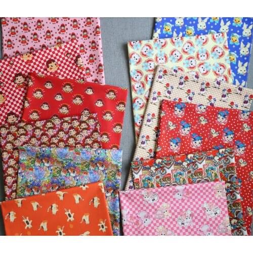 50x145cm Japan Showa Animal Milk Girl Cotton Fabric Printed Cloth Sewing Quilting dress patchwork fabric diy Girl Lolita cloth