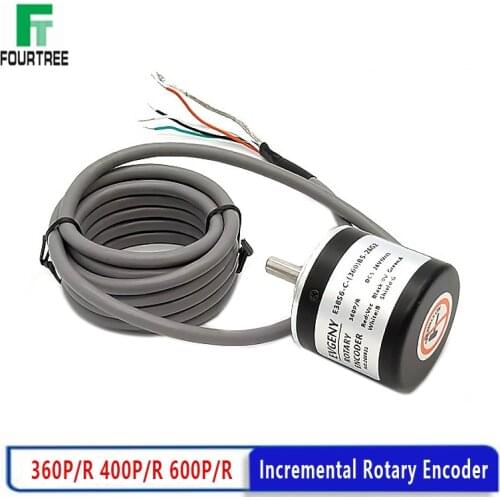 Incremental Rotary Encoder 360 P/R 400P/R 600P/R AB Phase Eencoder 6mm Shaft + Coupling DC 5V -24V