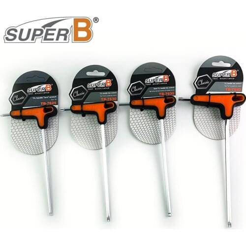 SUPER B Bicycle Repair Tools T25 T30 T40 T/L Handle Hex Wrenches 5mm T/L Handle Hex Wrench Cycling Equipments