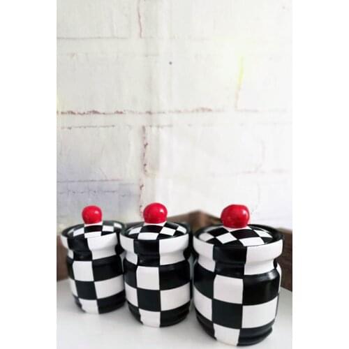 Checkered Spice 3'lü Set Big Boy-Hand-Painted