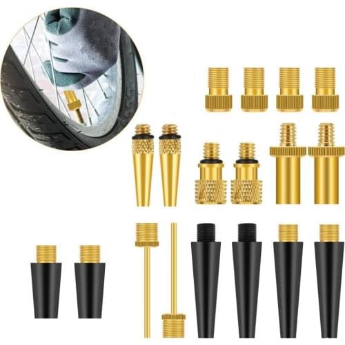 21Pcs/Set Lightweight Air Nozzle Pump Adapter Kit Sturdy Convenient Compact Air Inflator Nozzle Kit for Bike Cycling Accessories