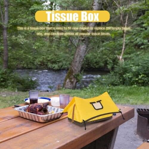 1 Pc Outdoor Camping Tissue Box Creative Tent-shaped Tissue Storage Box Foldable Portable Car Paper Pump Outdoor Camping