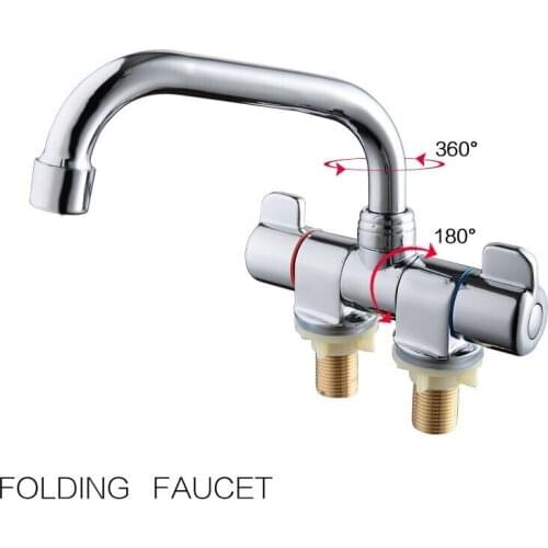 Brass Cold Hot Water Folding Faucet Tap 130*150mm #003 Marine Boat RV Caravan