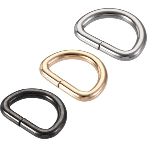 Uxcell Metal D Ring 0.79"(20mm) D-Rings Buckle Gold Tone, Silver Tone, Black