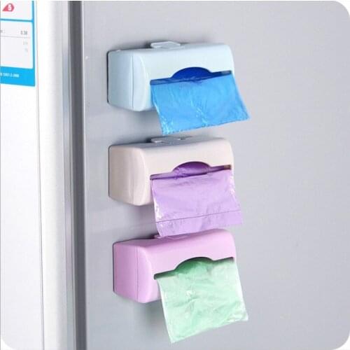 Multifunctional Wall-mounted Trash Bag Storage Box Bathroom Trash Can Kitchen Plastic Bag Household Storage Device Houseware