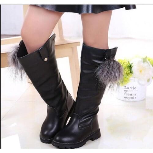 Fashion classic New girls Snow Boots Winter Female Fashion Boots Girls Princess Knee-length red Boots Child Casual Sport Shoes