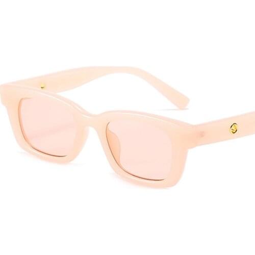 Fashion Small Rectangle Jelly Color Sunglasses Women Vintage Designer Clear Purple Orange Eyewear Men Sun Glasses