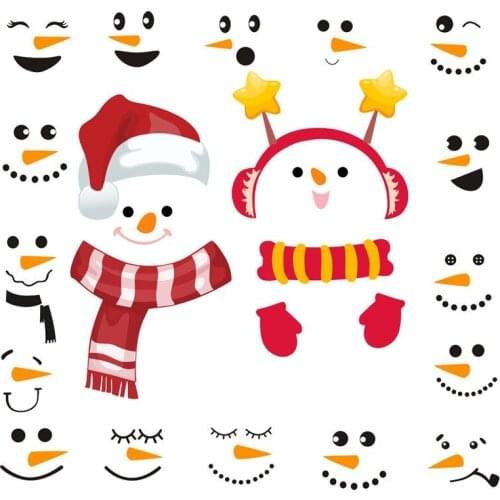 2019 New Christmas Day Snowman Wall Sticker Xmas Festival Adhesive Poster Removable Window Door Stickers Picture