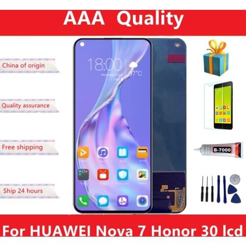 Original 6.53'' Lcd For Huawei Nova 7 Nova7 LCD Display + Touch Screen Digitizer Assembly Parts For Huawei Honor 30 Honor30 LCD