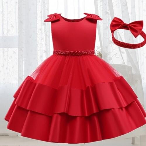 Toddle Christening Gown Dress For Baby Girl Wedding Birthday Party Dresses Knee-Length Cute Style Princess Dress 1 Yrs Kids