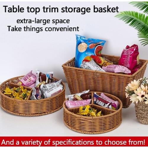 Handmade Imitation Rattan Weaving Fruit and Vegetable Storage Basket Candy Snacks Home Sundries Storage Basket Ornaments Basket