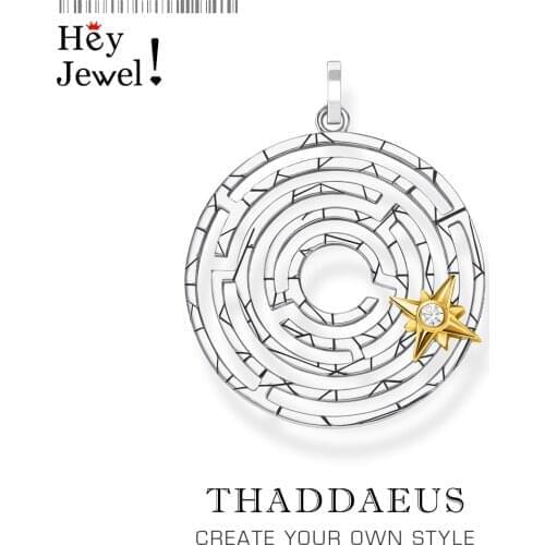 Pendant Labyrinth With Golden Movable Star,2021 Lucky Fine Jewelry Europe Bijoux Accessories 925 Sterling Silver Gift For Woman