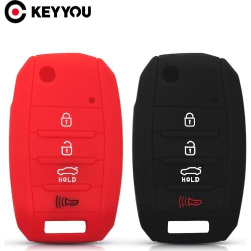 KEYYOU Folding Car Remote Silicone Key Case Cover Fob 4 Buttons Flip For KIA Rio Sportage 2016 Ceed Sorento Cerato K2 K3 K4 K5