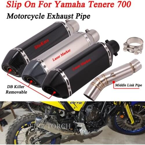 Slip On For Yamaha Tenere700 XTZ700 2019-2021 Years Motorcycle Exhaust Escape Modified DB Killer Muffler Tube Middle Link Pipe