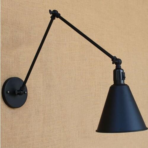 Modern Adjustable Long Swing Arm Wall Light Fixture Edison Retro Vintage Wall Lamp Loft Style Industrial Wall Sconce with switch