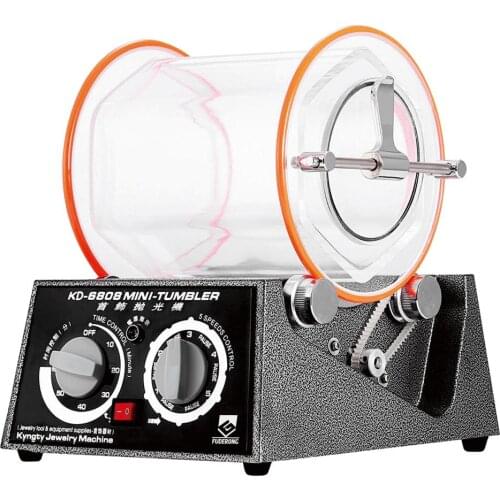 3Kg Rotary Tumbler Surface Polisher Jewelry Coins Metal Polishing Finishing Machine 110V, for Studio and Small Jewelry Projects