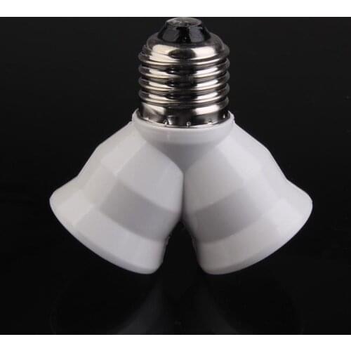 Creative E27 Extend BaseDual Double Halogen Light Lamp Copper Contact Adapter Converter Light Lamp Bulb Lamp Holder Bulb Holder