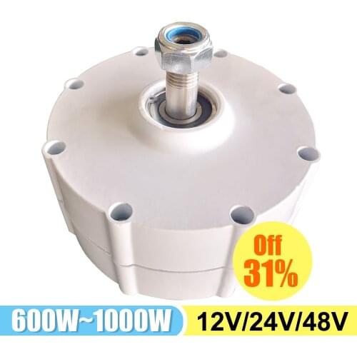 Wind Generator 600W 800W 1000W 12V 24V 48V 3 Phase Gearless Permanent Magnet AC Alternators Use For Water Turbine Diesel Engine