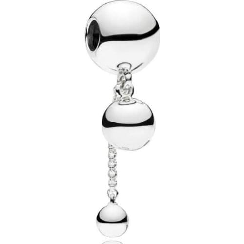 Genuine 925 Sterling Silver Bead String Of Beads Hanging Pendant Charm Fit Women Pan Bracelet & Necklace Diy Jewelry