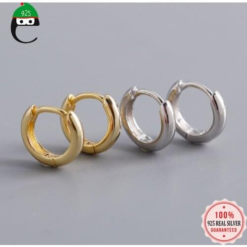 ElfoPlataSi Minimalist 925 Sterling Silver Geometric Cute Hollow Round Hoop Earrings For Women Birthday Party Jewelry Gift DA884