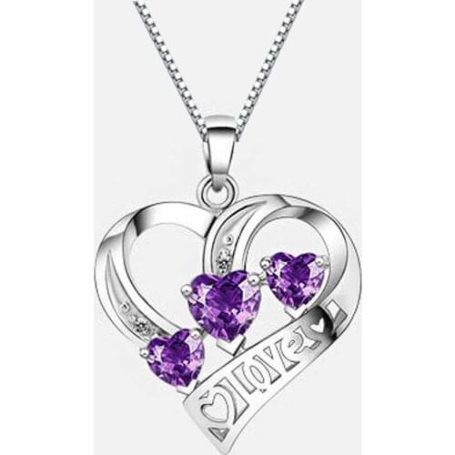 Luxury Romantic Heart Shape Pendant Necklace Big Promotions Women Party Jewelry 925 Sterling Silver Cubic Zircon