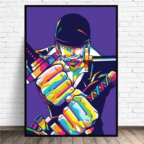 Zoro in WPAP Level Anime Art Canvas Poster Prints Home Wall Decor Painting