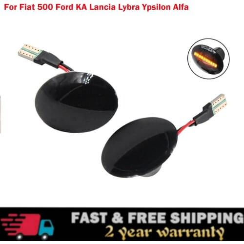 2X LED Side Marker Light Dynamic Turn Signal Lamp For FIAT 4S 63 3P NUOVA 500 ABARTH Ford KA DESDE Lancia YPSILON Maserati