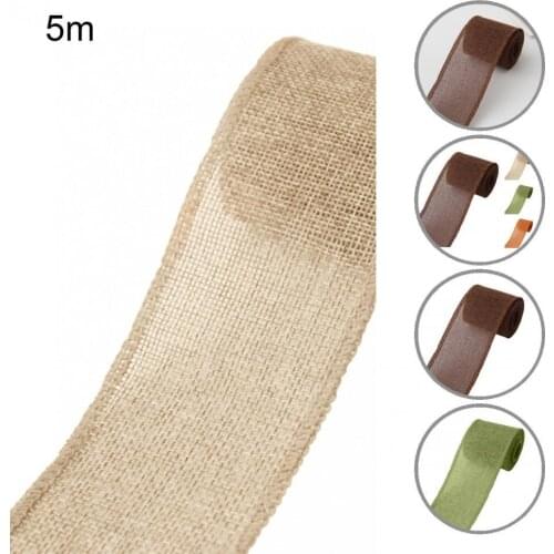 Lightweight 1 Roll Durable Wreath Decorations Christmas Ribbon Imitation Linen Wrapping Ribbon Fashion for Flower Shop