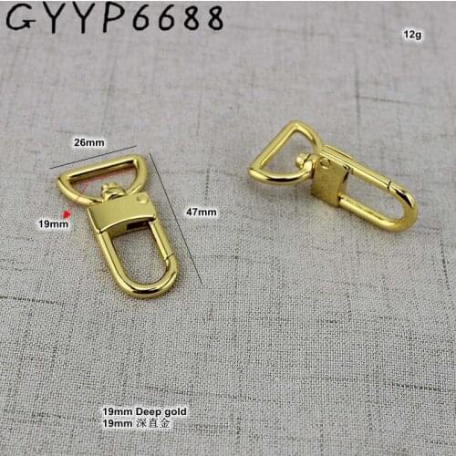 10pcs 16mm 19mm25mm High quality Deep gold hook webbing trigger snap hook swivel clasp lobster claws swivel hooks hard carabines