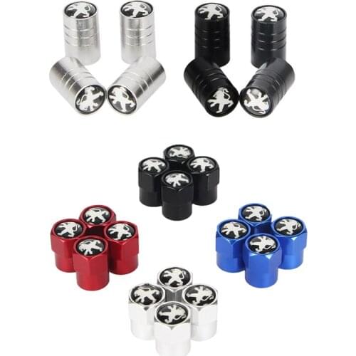 4pcs Car Tire Wheel Valve Stem Caps for Peugeot 308 206 207 408 508 RCZ 208 3008 2008 4008 5008 Car-styling Auto Accessories