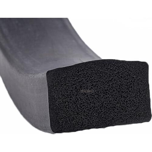 5meter All Sizes EPDM Foamed Rubber Square Type Sealing Strip Sound Proofing Dustproof Black Foamed Rectangle Seal Strip