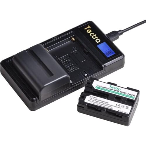 Tectra NP-FM500H NP FM500H npfm500h Camera Battery+LCD Dual USB Charger for Sony A200 A200K A200W A300 A350 A450 a580