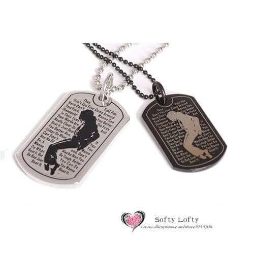 Free shipping Michael Necklace Toys 2pcs/set M-Ja Pendant+Chain military soldier dogtag punk fashion cool Jack Gege boy gifts