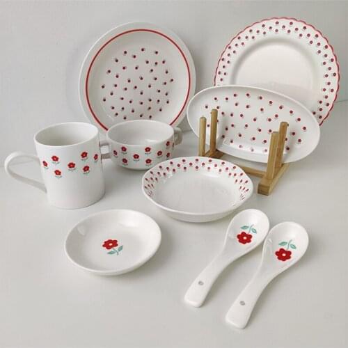 Flower Dinner Plate New Ceramic Dessert Salads Bread Plate For Home Kitchen service de table assiette 플레이트 поднос