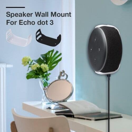 For Amazon Echo Dot 3 Wall Mount Third Generation Intelligent Audio Bracket Outlet Mount Hanger Holder for Echo Dot (3rd Gen) Sm