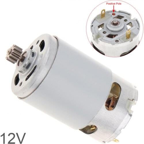 DC Motor RS550 12V 23000 RPM DC Motor with Two-speed 11 Teeth and High Torque Gear Box for Cordless Charge Drill Screwdriver